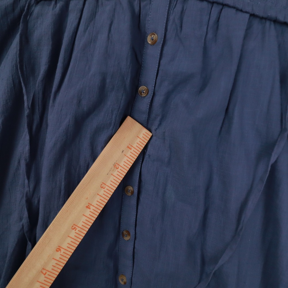 Pilcro Anthropologie Corset Midi Shirt Dress Women's Large Blue Prairie Peasant - Picture 10 of 12